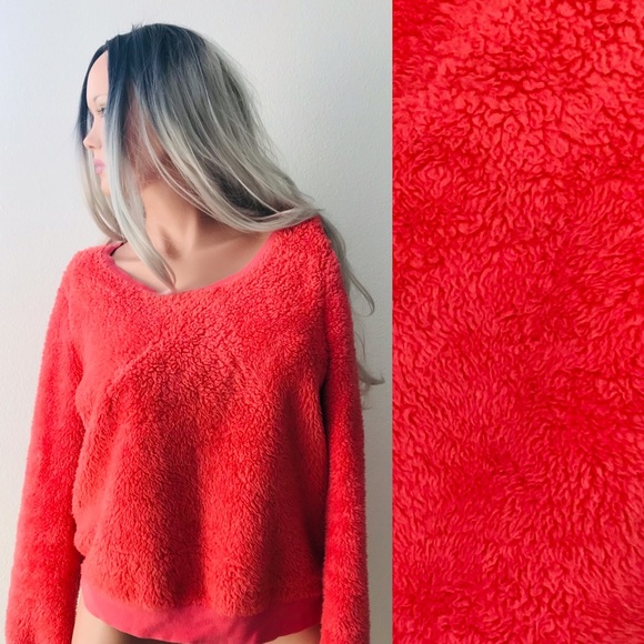Sweaters - Coziest TEDDY BEAR SWEATER Orange Fleece Inside and our M
